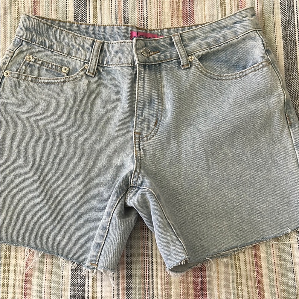 Edikted Light Blue Denim Shorts